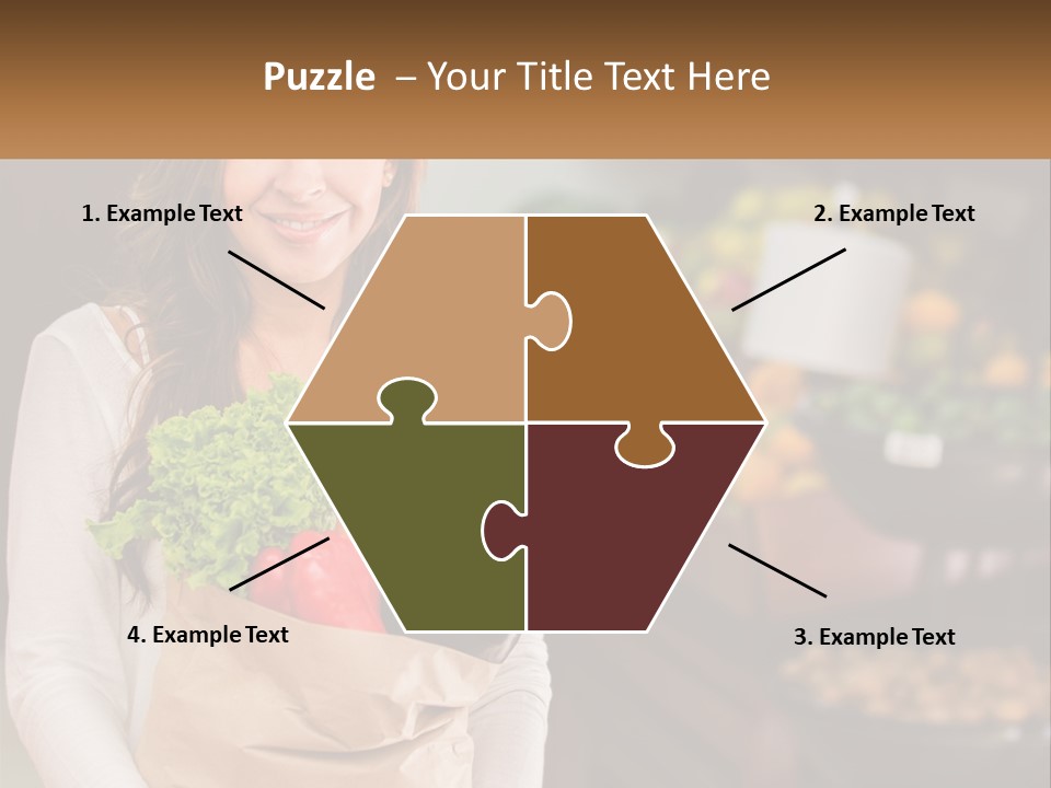 A Woman Holding A Paper Bag Full Of Vegetables PowerPoint Template