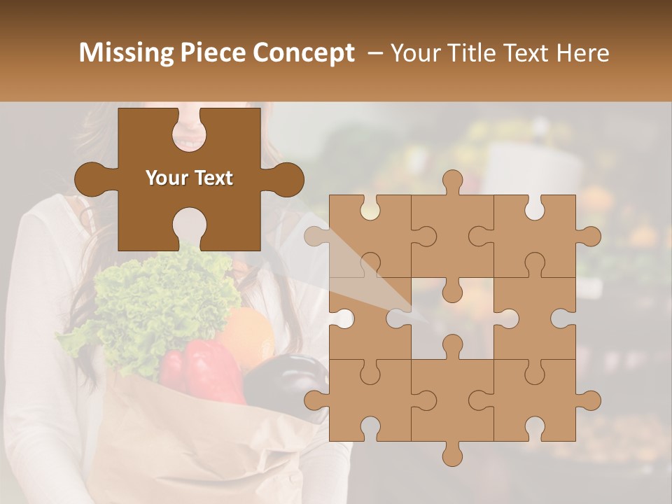 A Woman Holding A Paper Bag Full Of Vegetables PowerPoint Template