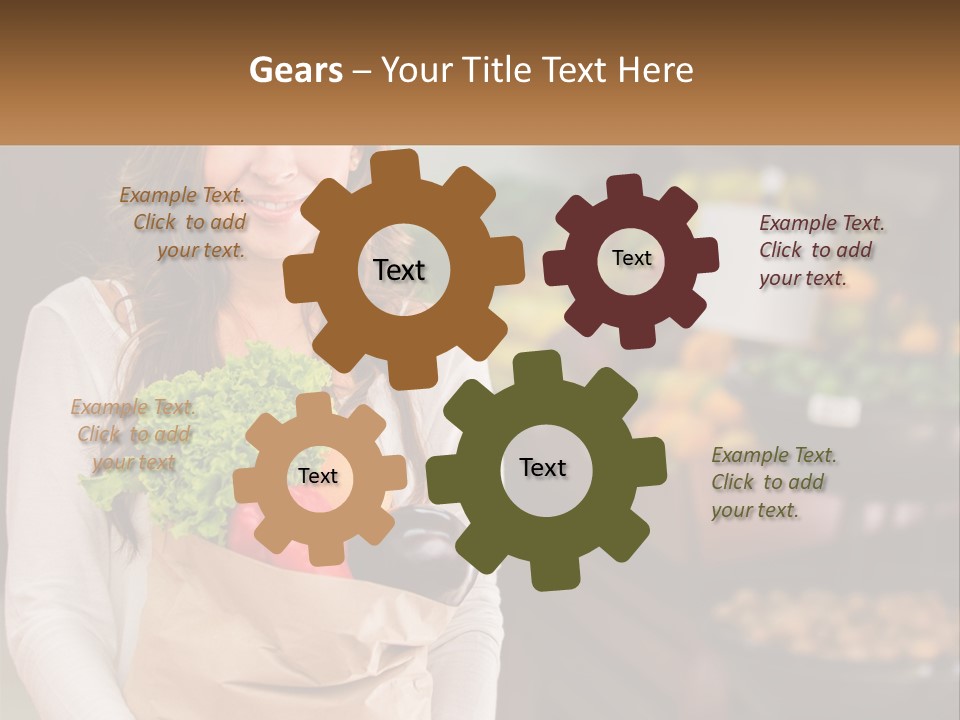 A Woman Holding A Paper Bag Full Of Vegetables PowerPoint Template