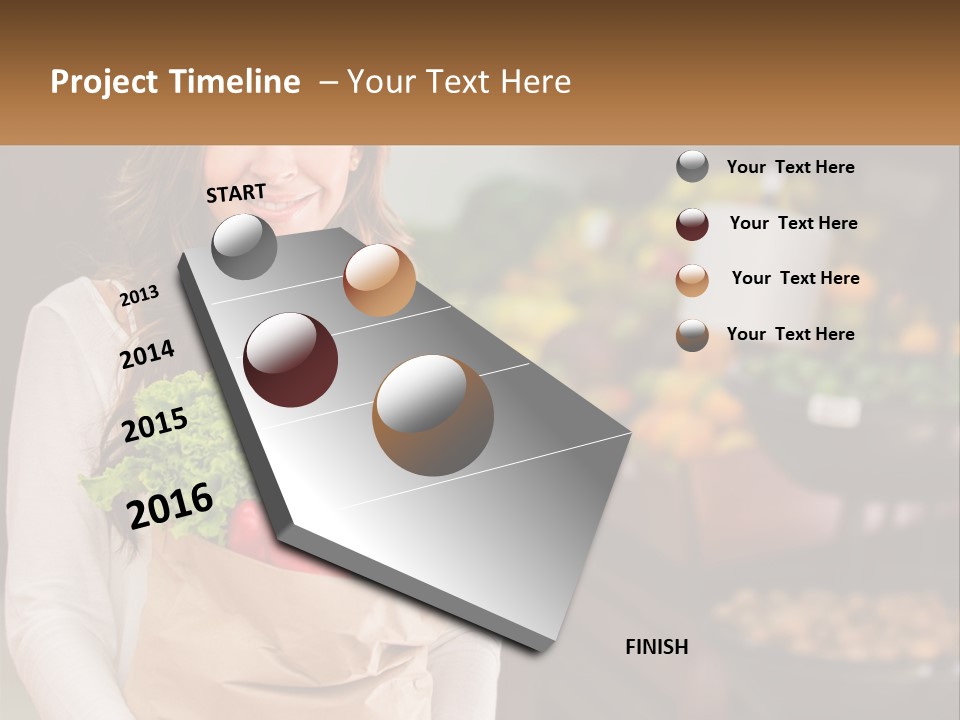 A Woman Holding A Paper Bag Full Of Vegetables PowerPoint Template