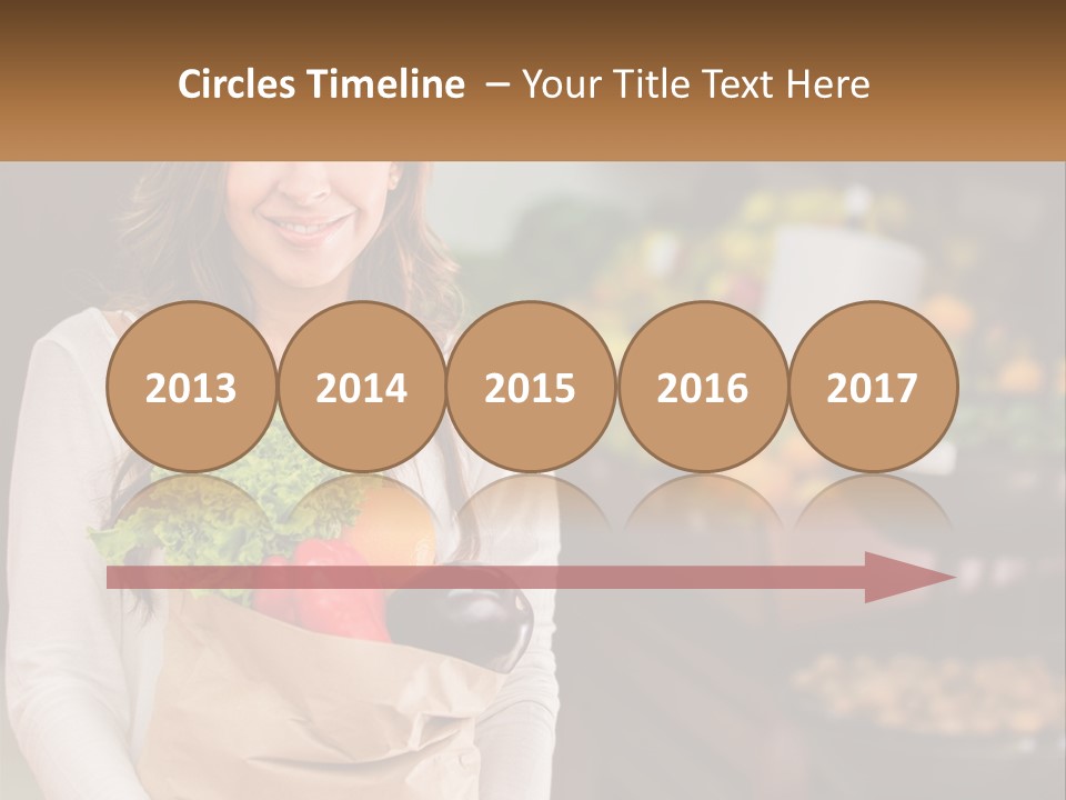 A Woman Holding A Paper Bag Full Of Vegetables PowerPoint Template