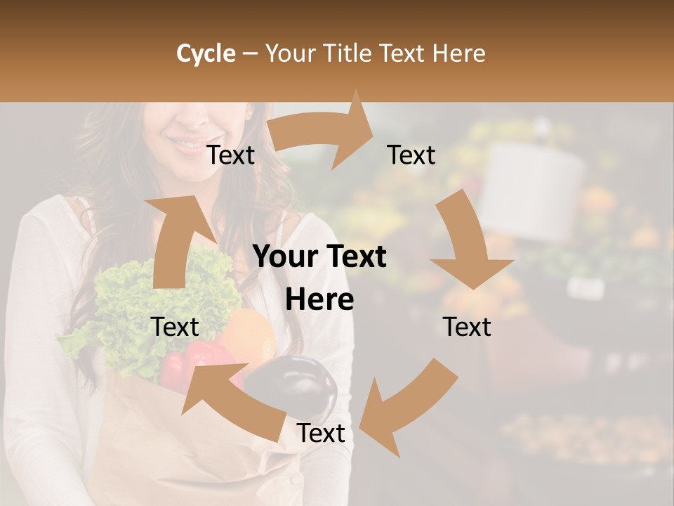 A Woman Holding A Paper Bag Full Of Vegetables PowerPoint Template