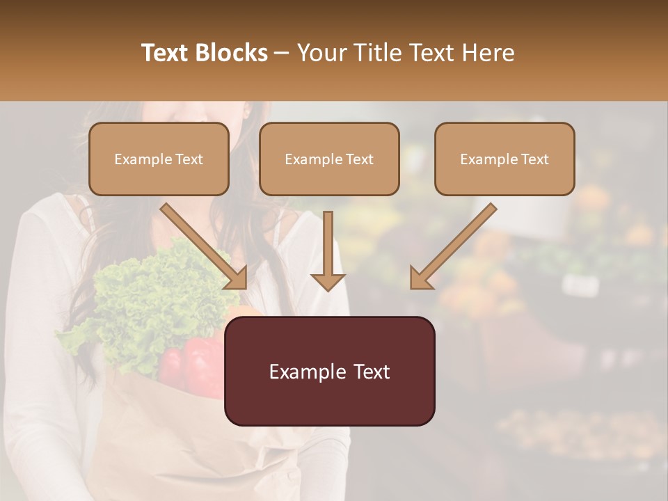 A Woman Holding A Paper Bag Full Of Vegetables PowerPoint Template