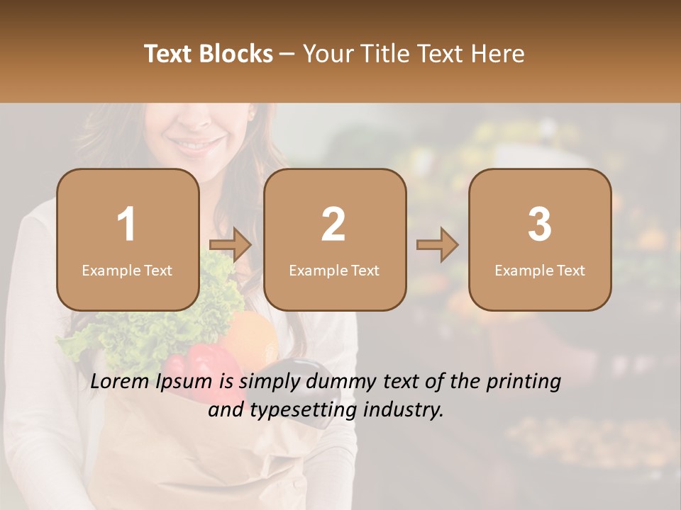 A Woman Holding A Paper Bag Full Of Vegetables PowerPoint Template