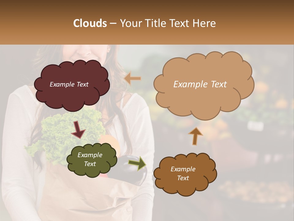 A Woman Holding A Paper Bag Full Of Vegetables PowerPoint Template