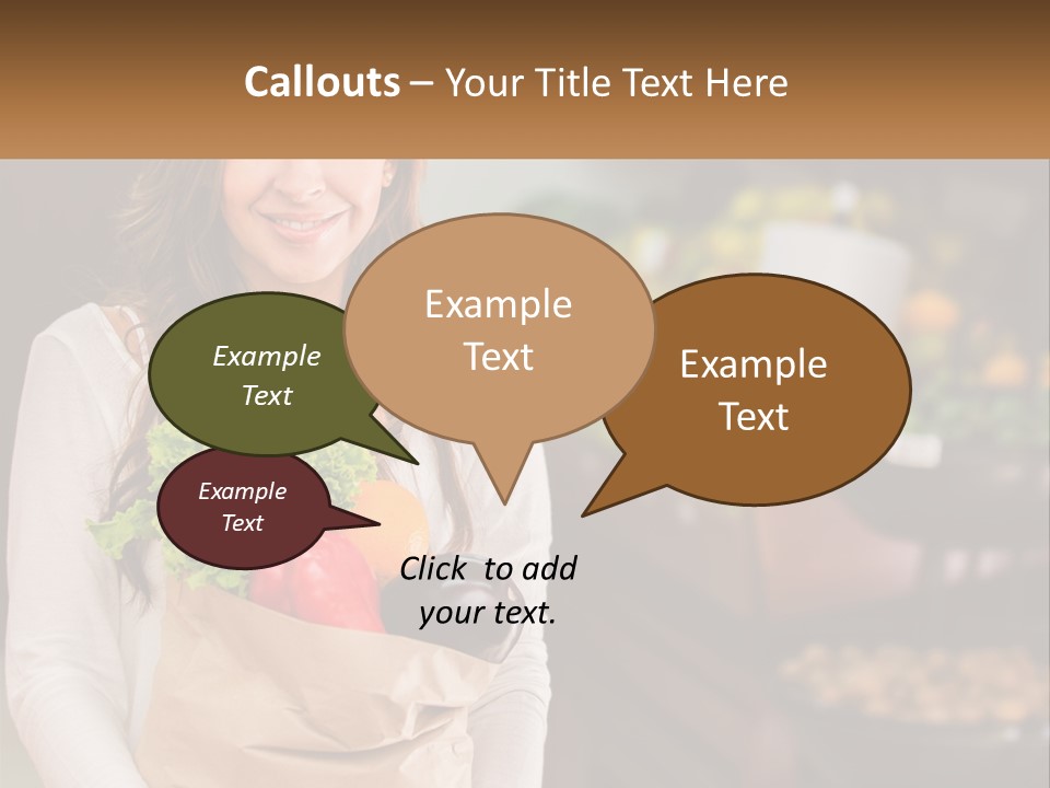 A Woman Holding A Paper Bag Full Of Vegetables PowerPoint Template