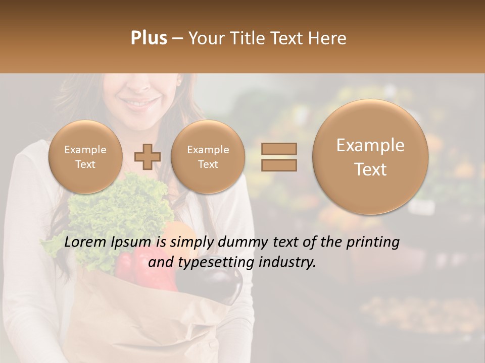 A Woman Holding A Paper Bag Full Of Vegetables PowerPoint Template