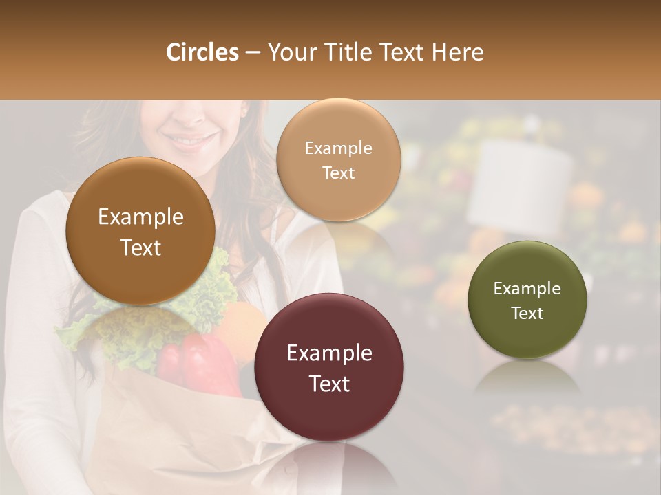 A Woman Holding A Paper Bag Full Of Vegetables PowerPoint Template