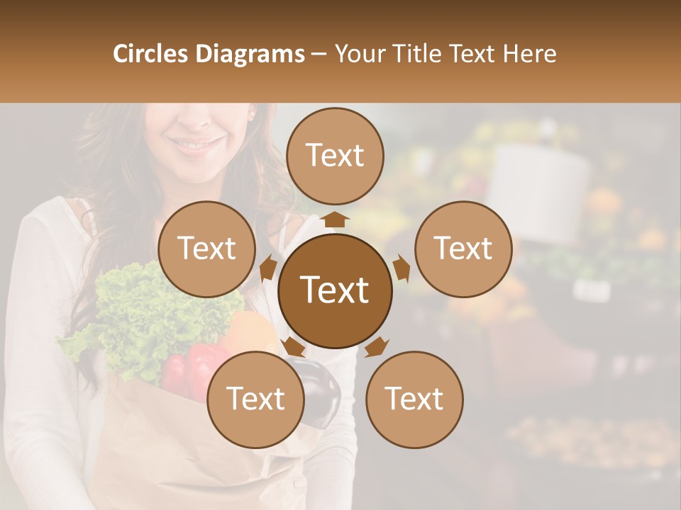 A Woman Holding A Paper Bag Full Of Vegetables PowerPoint Template