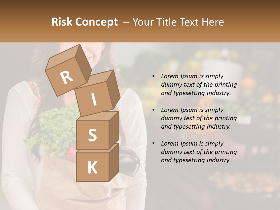 A Woman Holding A Paper Bag Full Of Vegetables PowerPoint Template