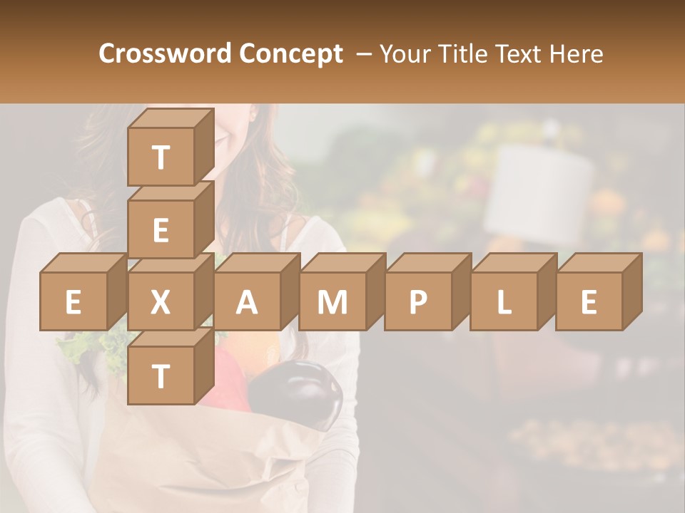 A Woman Holding A Paper Bag Full Of Vegetables PowerPoint Template