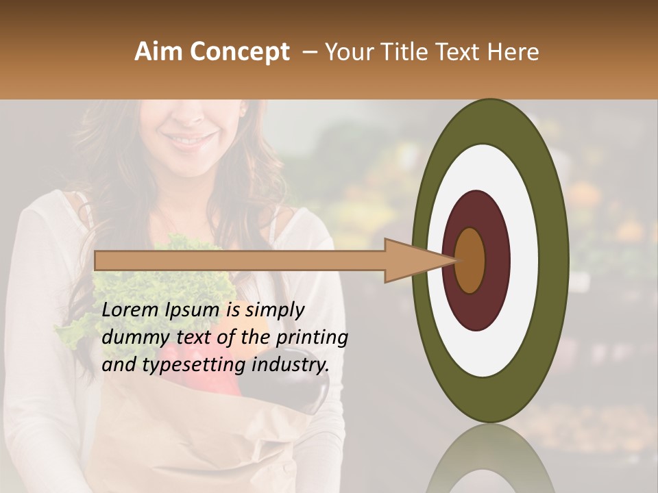 A Woman Holding A Paper Bag Full Of Vegetables PowerPoint Template