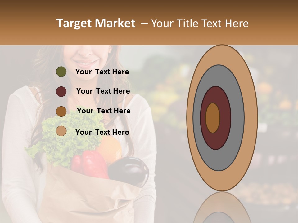 A Woman Holding A Paper Bag Full Of Vegetables PowerPoint Template