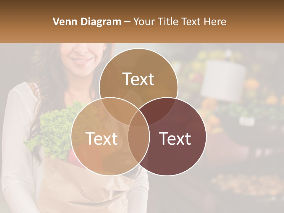 A Woman Holding A Paper Bag Full Of Vegetables PowerPoint Template