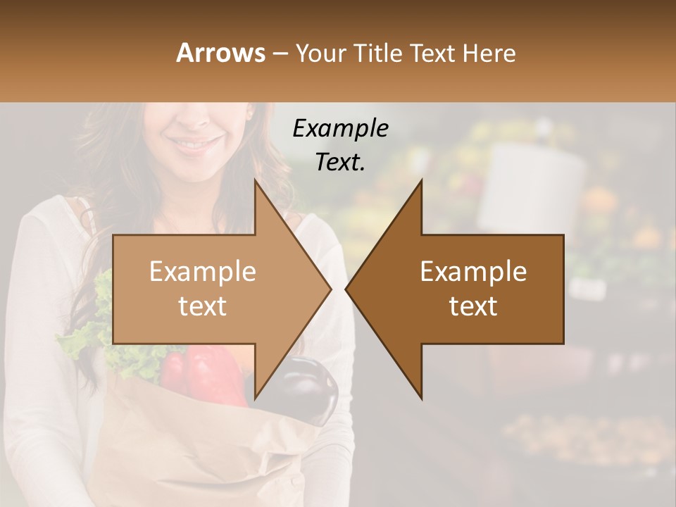 A Woman Holding A Paper Bag Full Of Vegetables PowerPoint Template