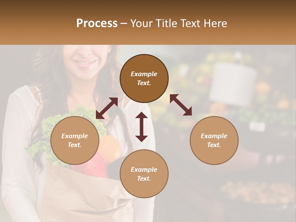 A Woman Holding A Paper Bag Full Of Vegetables PowerPoint Template