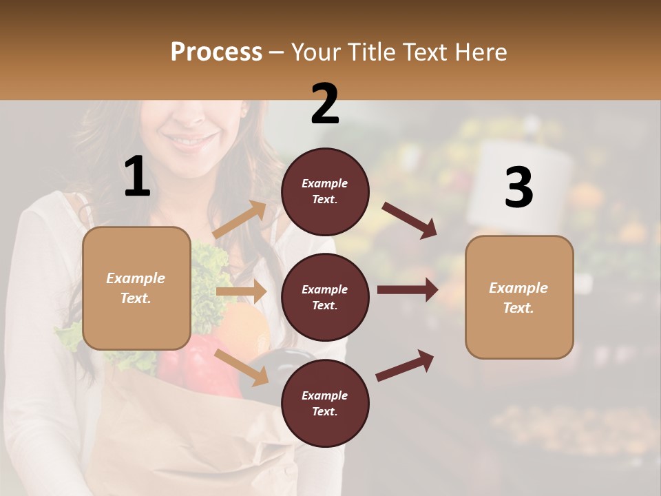 A Woman Holding A Paper Bag Full Of Vegetables PowerPoint Template
