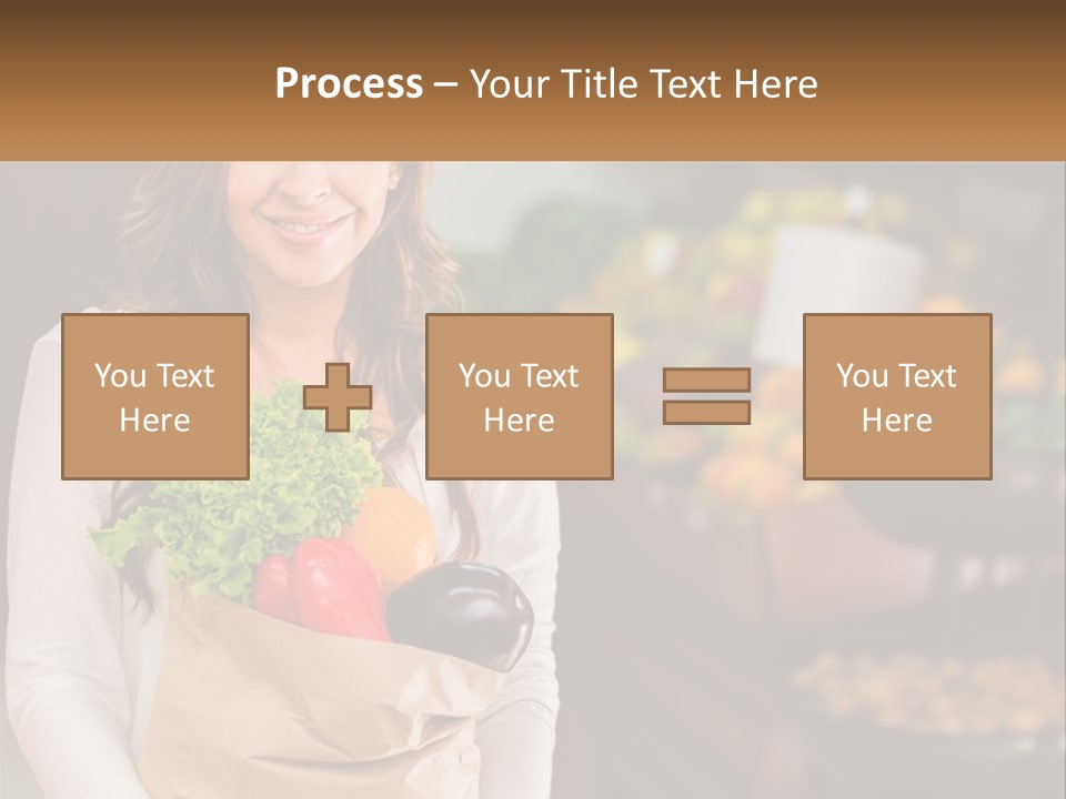 A Woman Holding A Paper Bag Full Of Vegetables PowerPoint Template