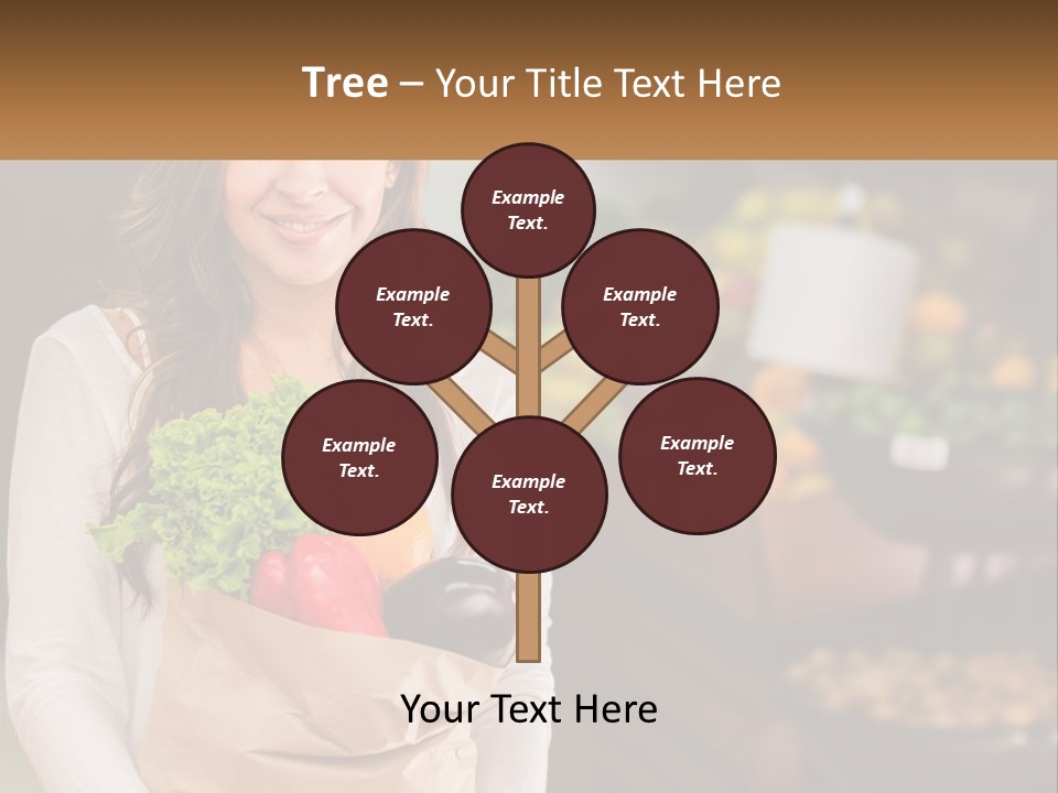 A Woman Holding A Paper Bag Full Of Vegetables PowerPoint Template