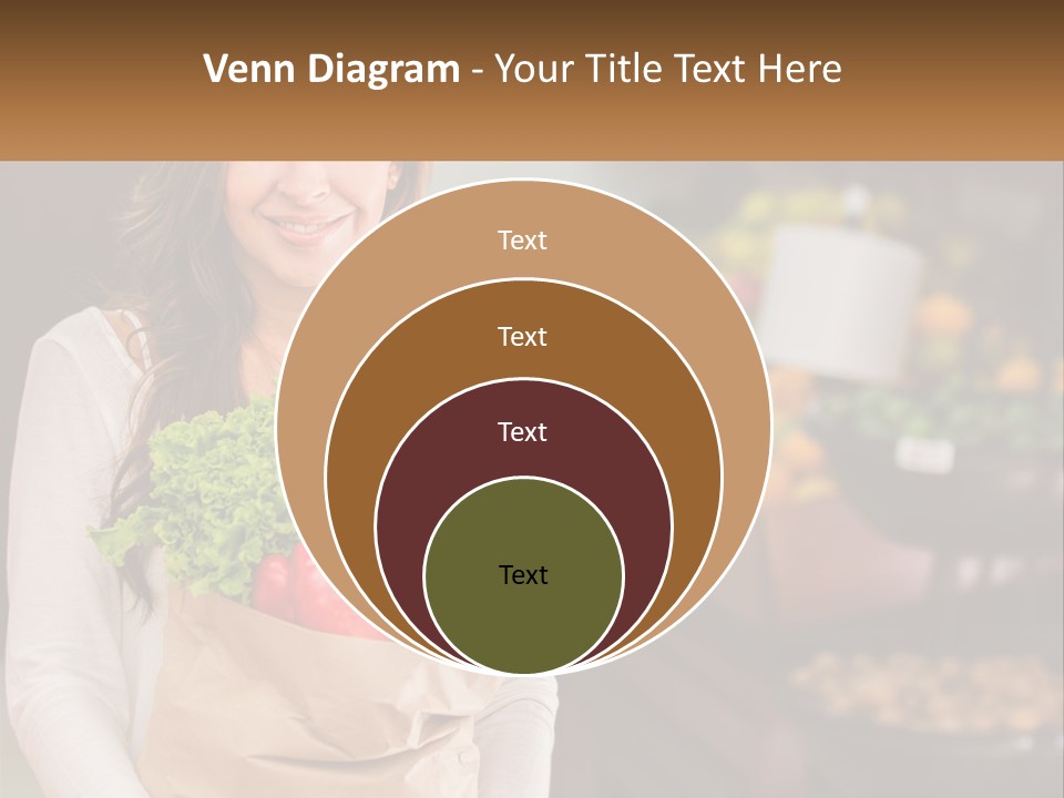 A Woman Holding A Paper Bag Full Of Vegetables PowerPoint Template