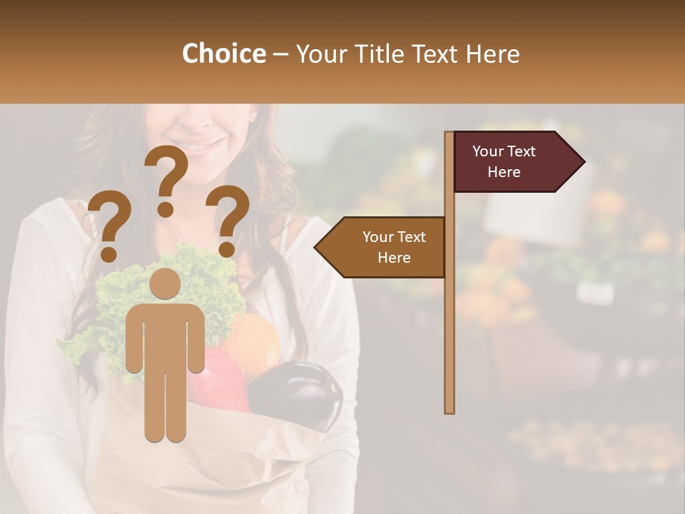 A Woman Holding A Paper Bag Full Of Vegetables PowerPoint Template