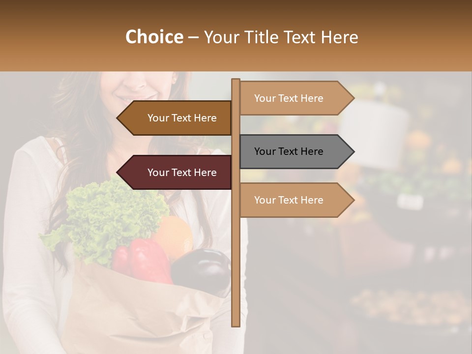 A Woman Holding A Paper Bag Full Of Vegetables PowerPoint Template