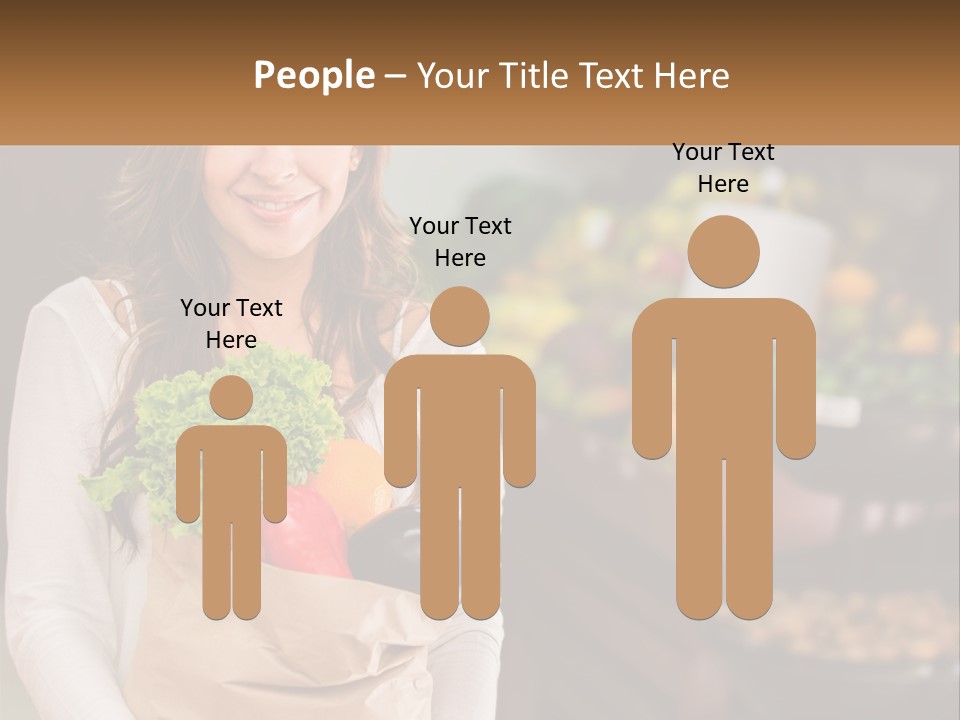 A Woman Holding A Paper Bag Full Of Vegetables PowerPoint Template