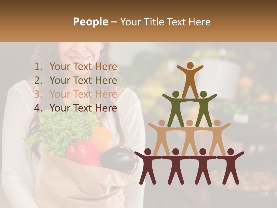 A Woman Holding A Paper Bag Full Of Vegetables PowerPoint Template