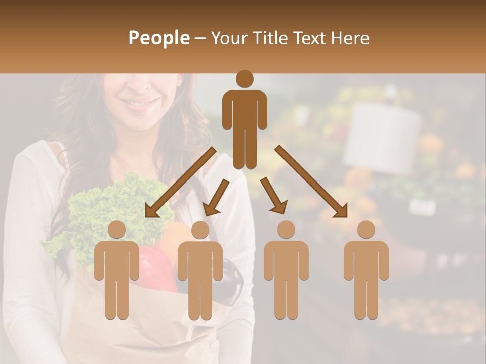 A Woman Holding A Paper Bag Full Of Vegetables PowerPoint Template