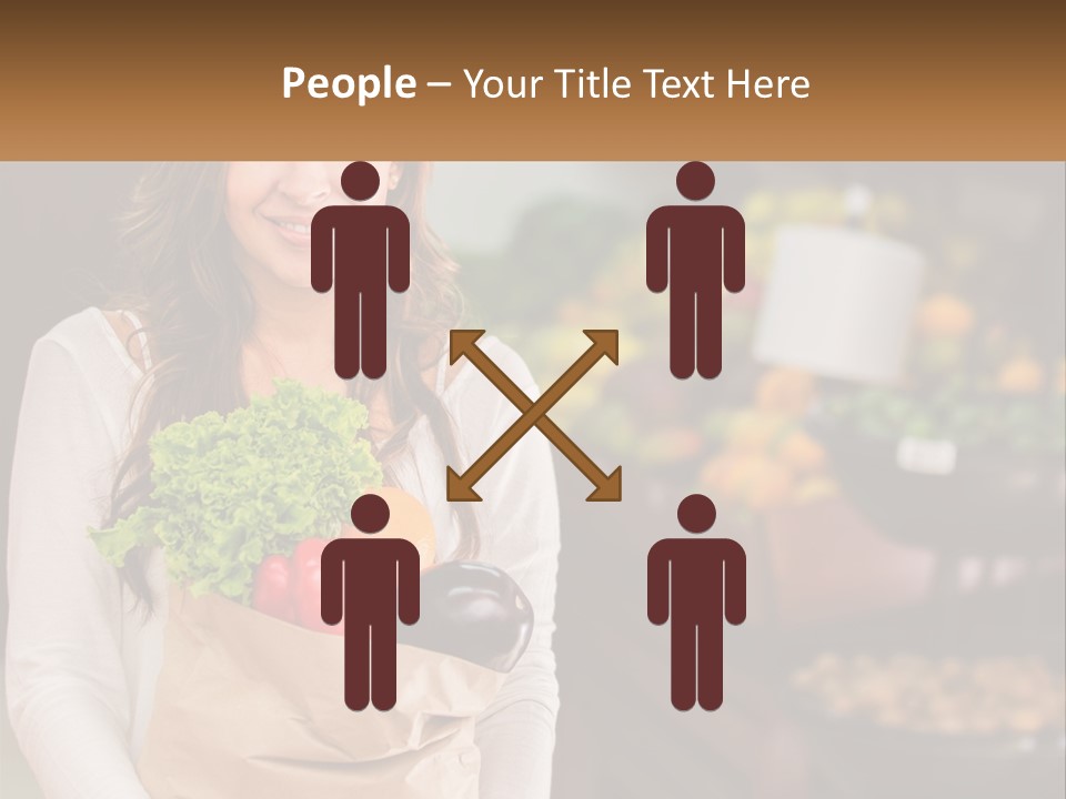 A Woman Holding A Paper Bag Full Of Vegetables PowerPoint Template