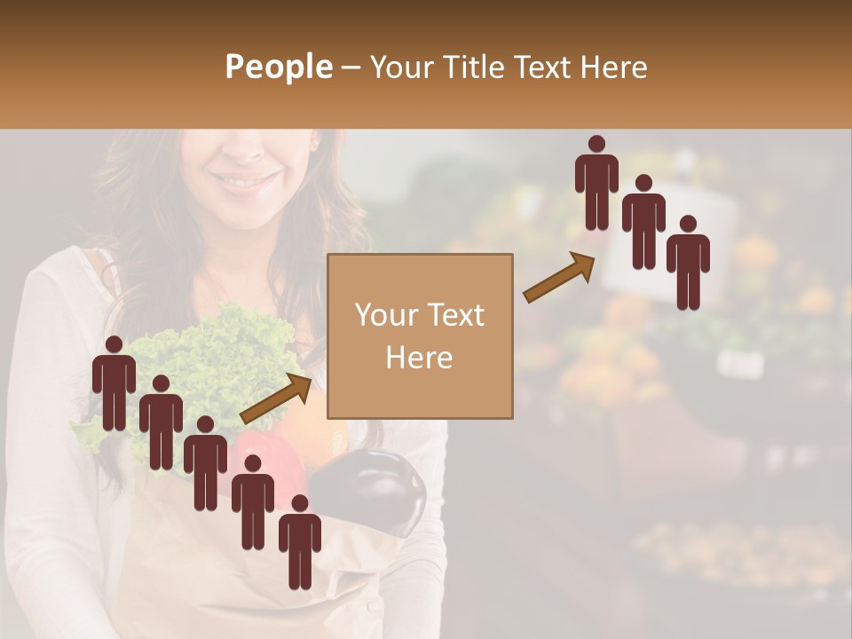 A Woman Holding A Paper Bag Full Of Vegetables PowerPoint Template