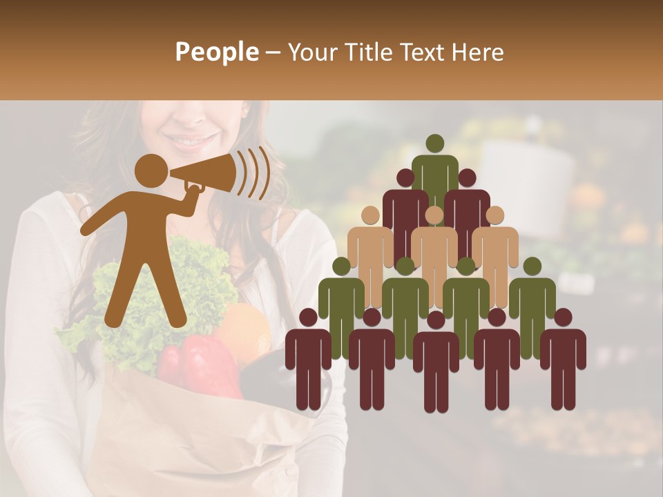 A Woman Holding A Paper Bag Full Of Vegetables PowerPoint Template