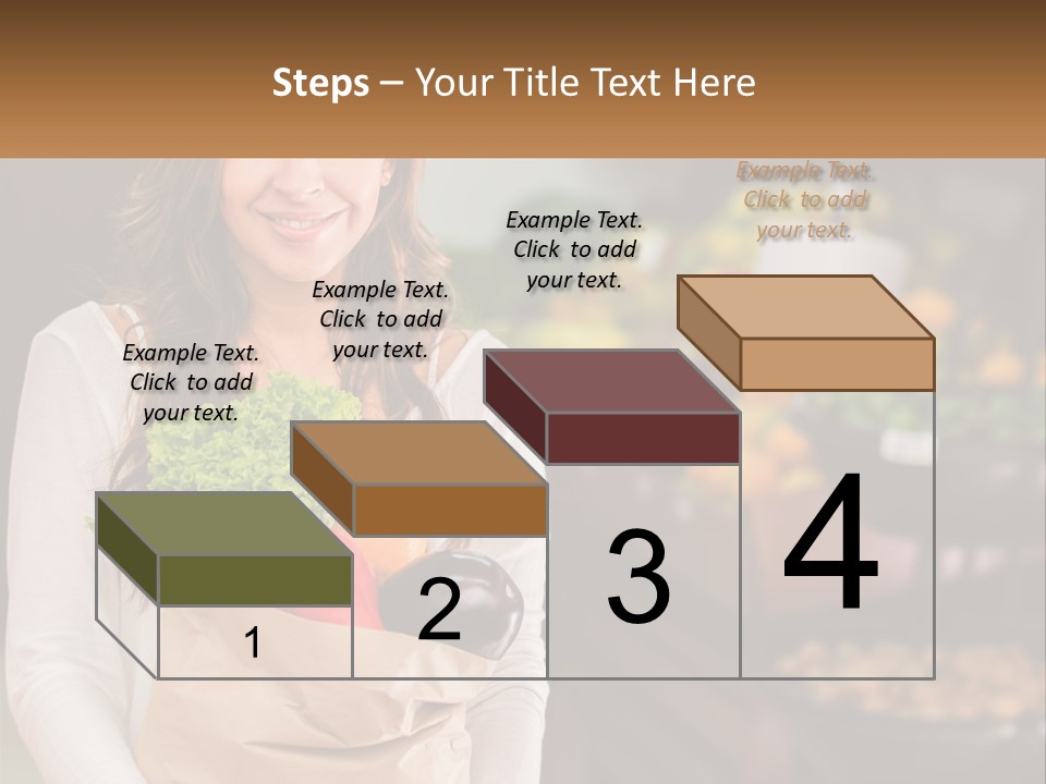 A Woman Holding A Paper Bag Full Of Vegetables PowerPoint Template