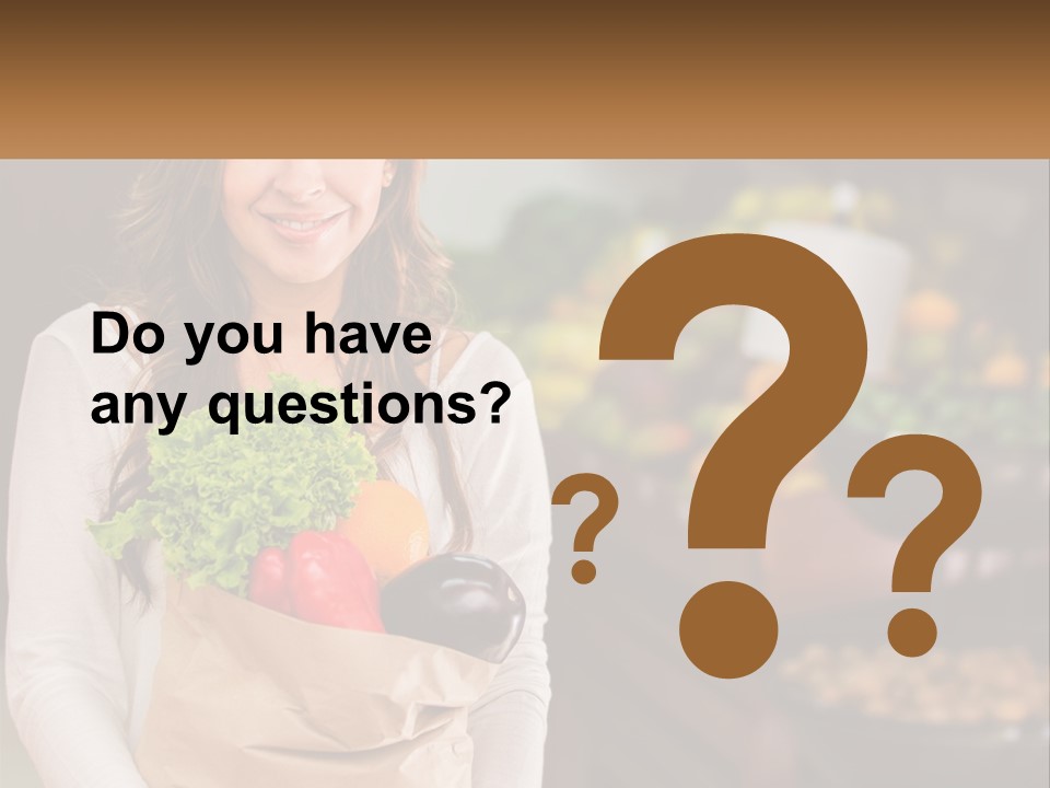 A Woman Holding A Paper Bag Full Of Vegetables PowerPoint Template