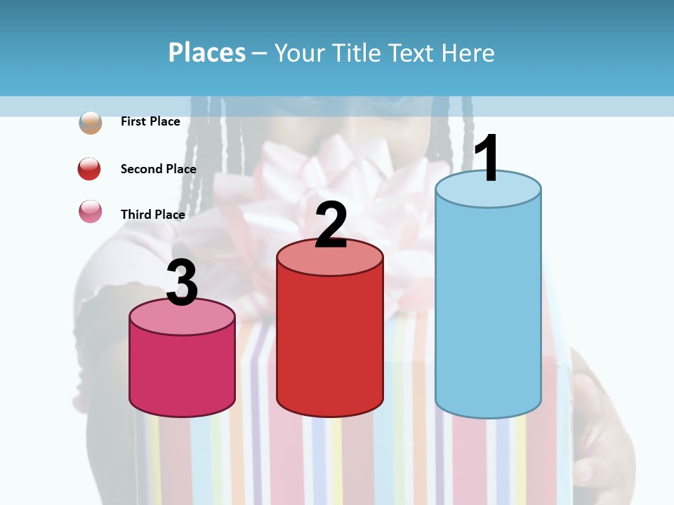 A Girl Holding A Present Box With A Pink Bow PowerPoint Template