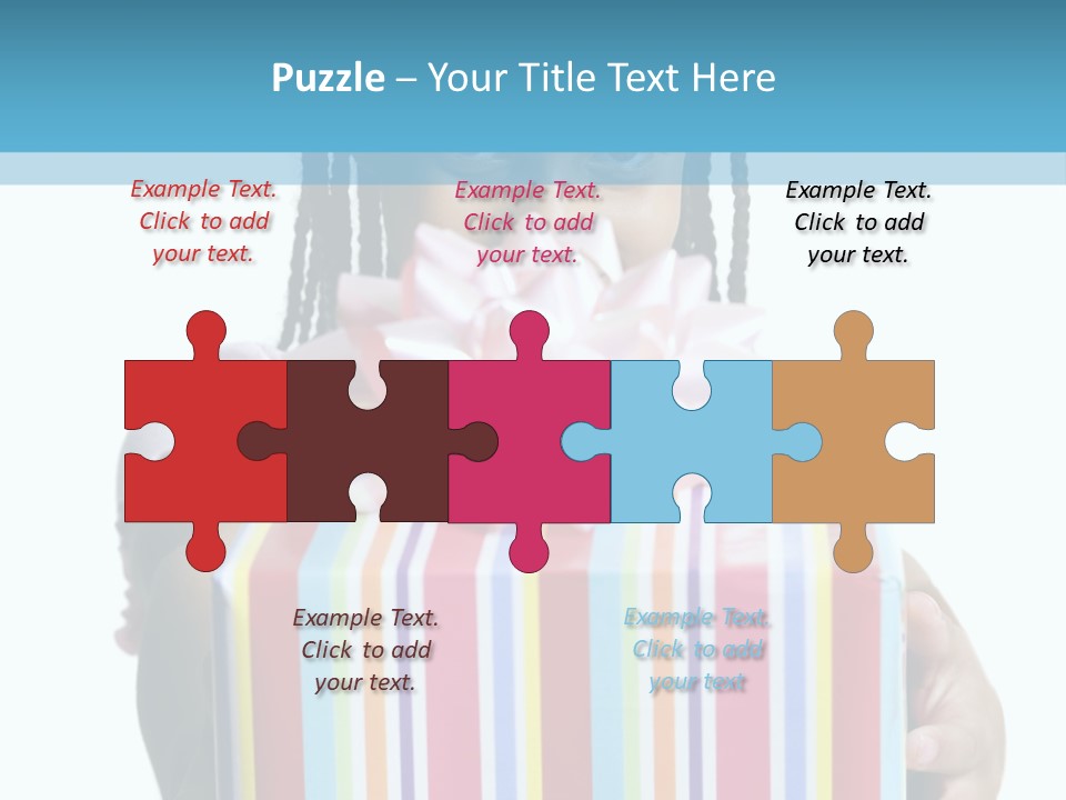 A Girl Holding A Present Box With A Pink Bow PowerPoint Template