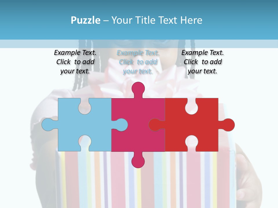 A Girl Holding A Present Box With A Pink Bow PowerPoint Template