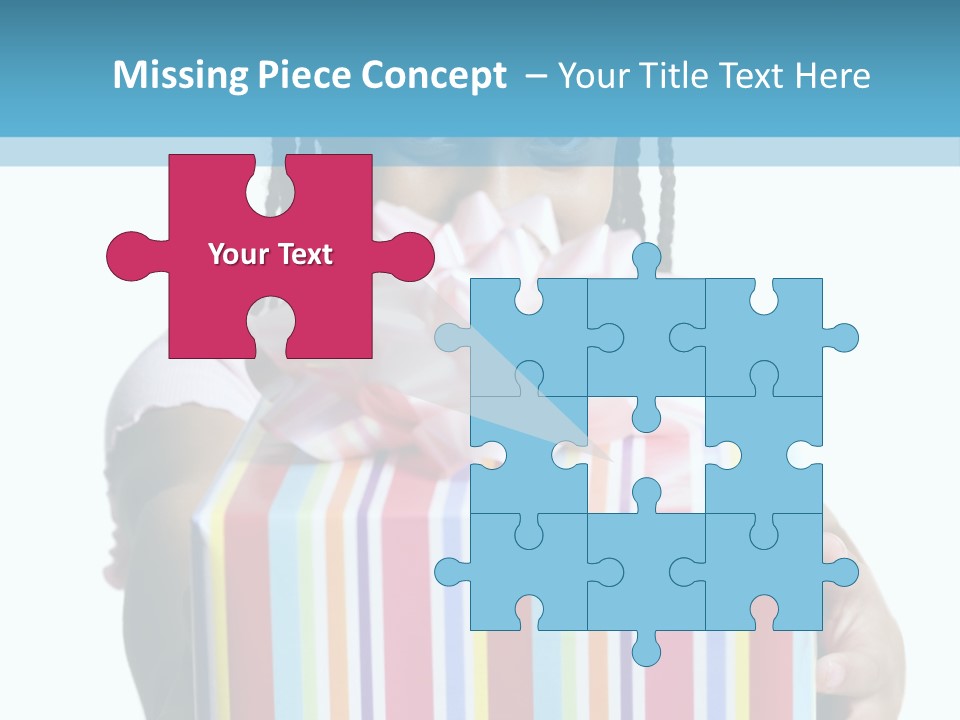 A Girl Holding A Present Box With A Pink Bow PowerPoint Template