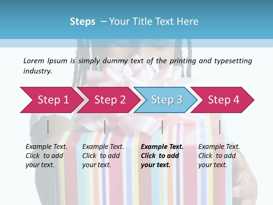 A Girl Holding A Present Box With A Pink Bow PowerPoint Template