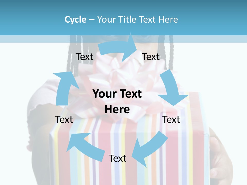 A Girl Holding A Present Box With A Pink Bow PowerPoint Template