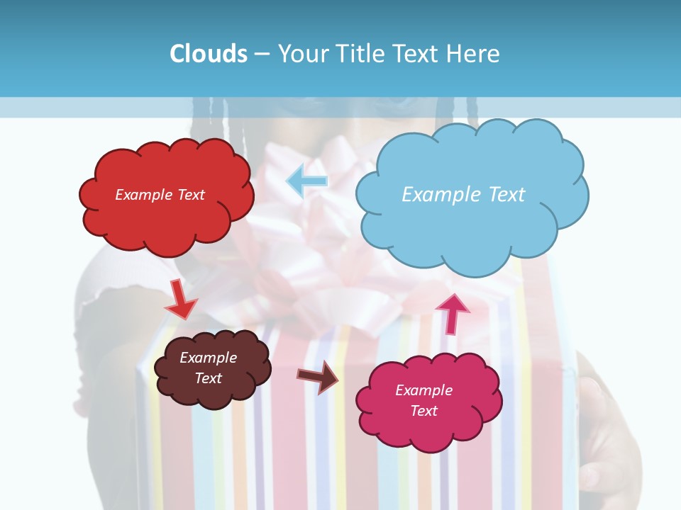 A Girl Holding A Present Box With A Pink Bow PowerPoint Template