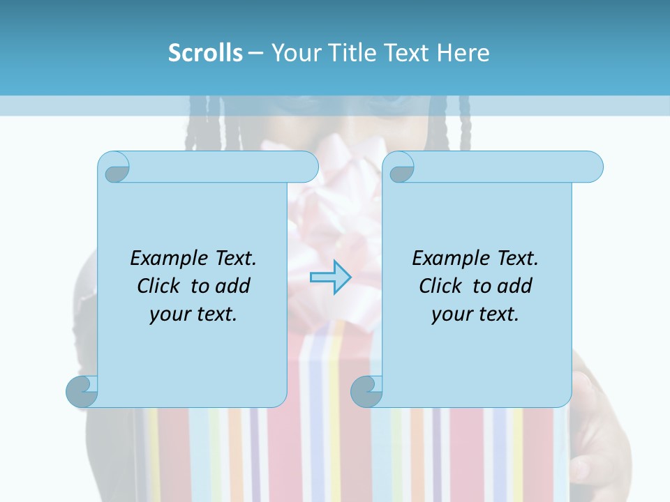 A Girl Holding A Present Box With A Pink Bow PowerPoint Template