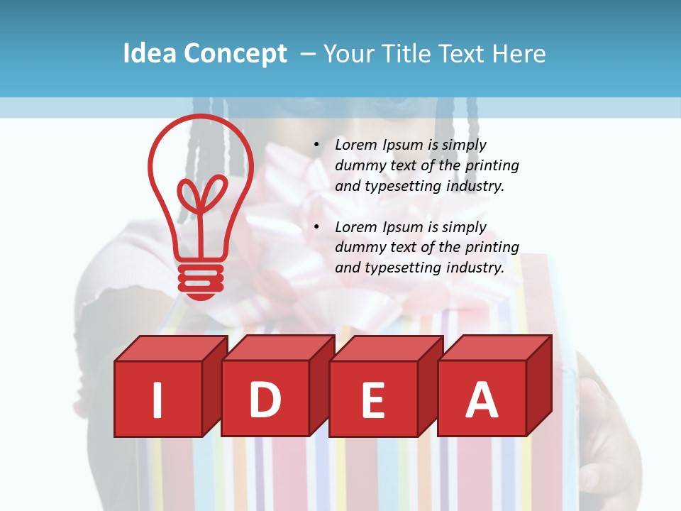 A Girl Holding A Present Box With A Pink Bow PowerPoint Template