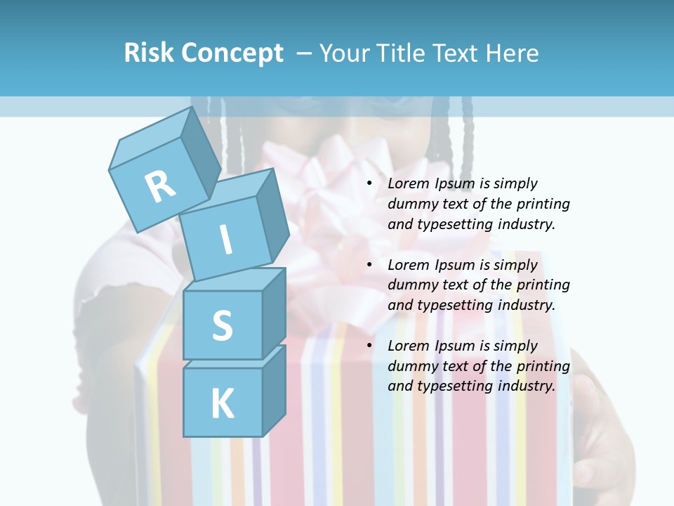 A Girl Holding A Present Box With A Pink Bow PowerPoint Template