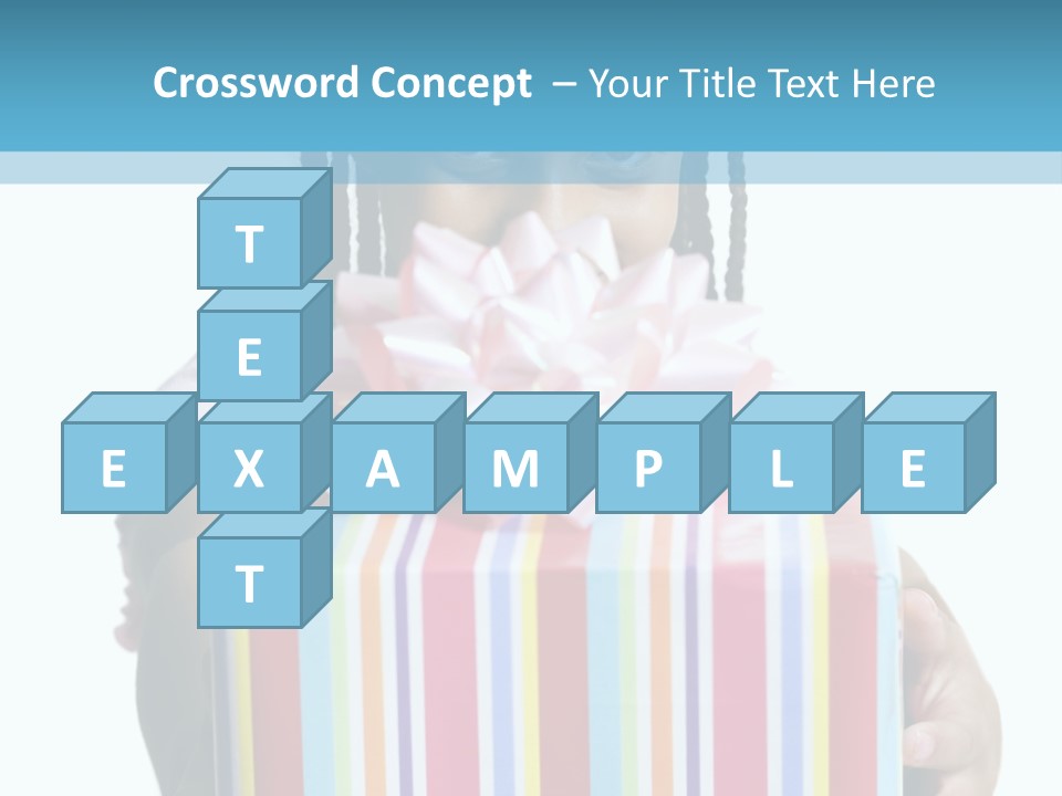 A Girl Holding A Present Box With A Pink Bow PowerPoint Template