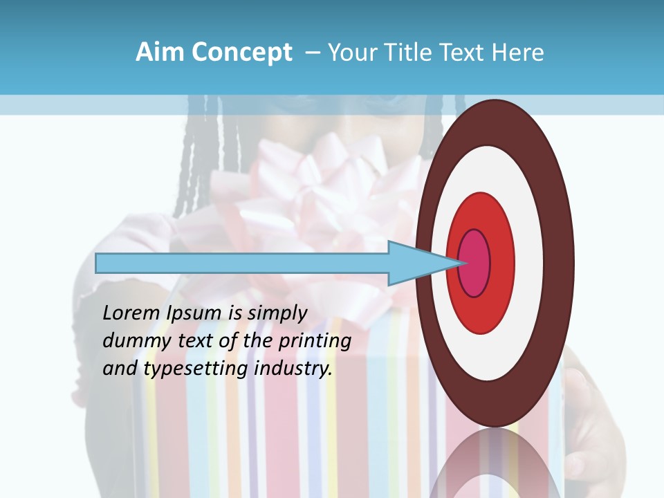 A Girl Holding A Present Box With A Pink Bow PowerPoint Template