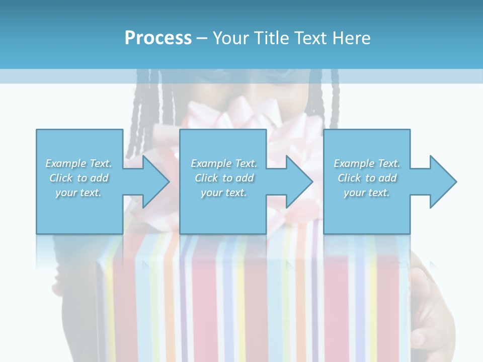 A Girl Holding A Present Box With A Pink Bow PowerPoint Template