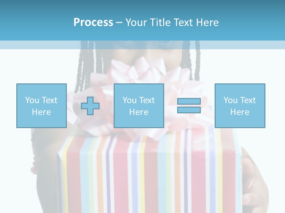 A Girl Holding A Present Box With A Pink Bow PowerPoint Template