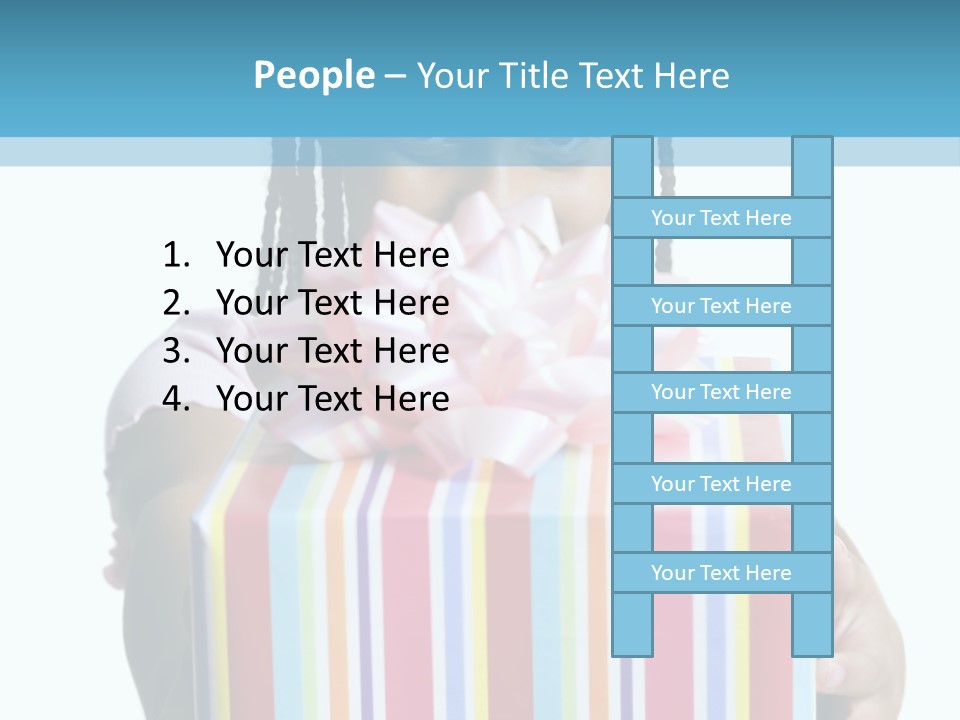 A Girl Holding A Present Box With A Pink Bow PowerPoint Template
