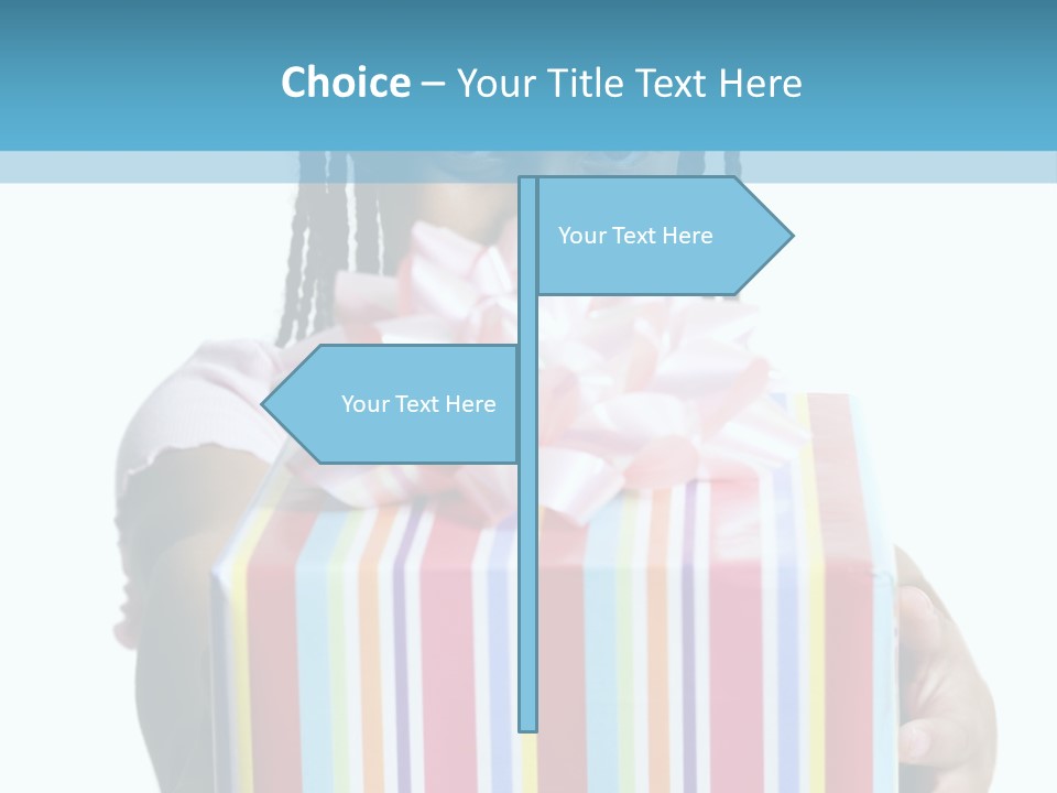 A Girl Holding A Present Box With A Pink Bow PowerPoint Template